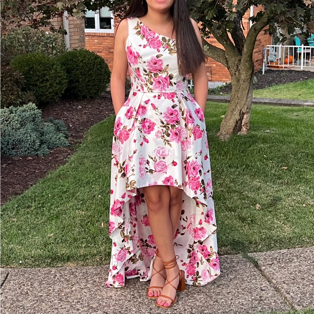 Floral High-Low Formal Gown